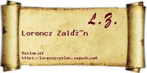 Lorencz Zalán névjegykártya