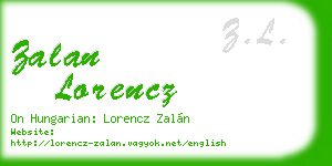 zalan lorencz business card
